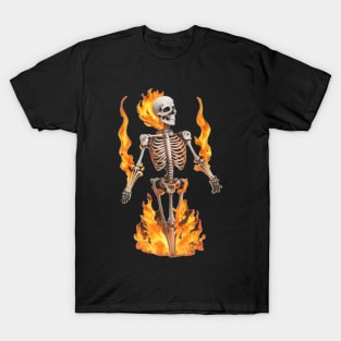 skeleton with fire T-Shirt